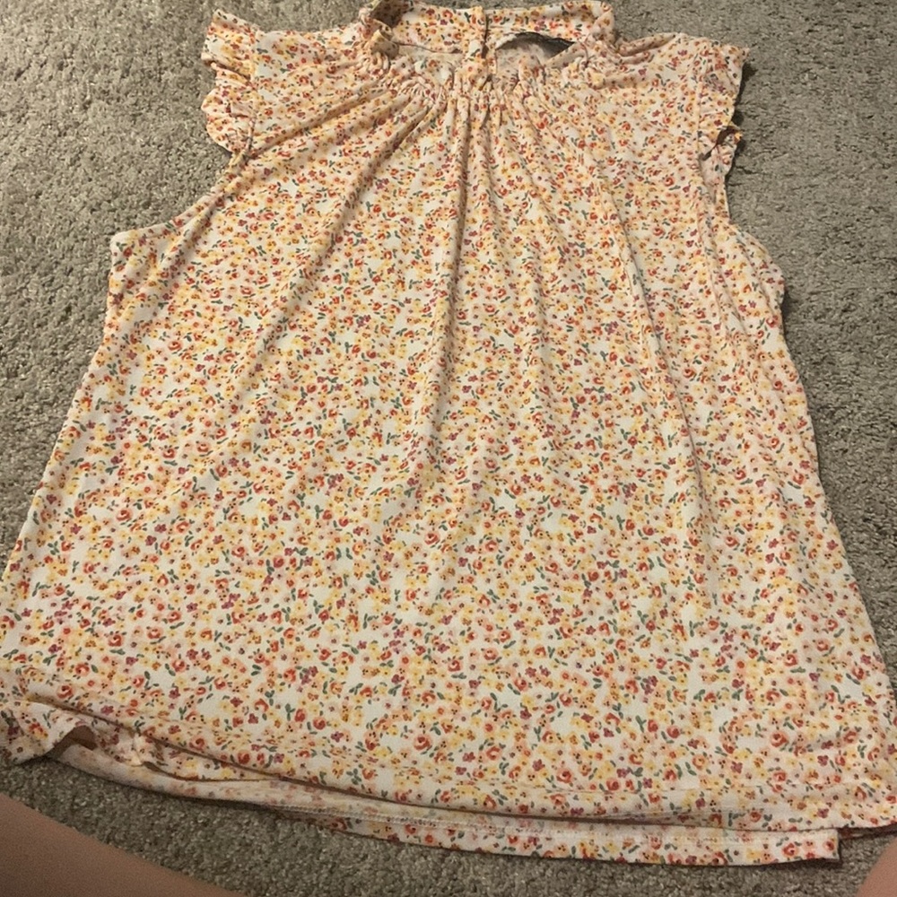 Adrianna Papell Floral High Neck Tank